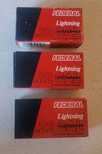 lot 1150 image: (3) Boxes of 50 round Federal Champion .22 LR 40 Grain Solid Ammo