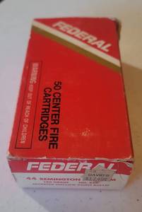 lot 1169 image: Federal 44 Remington Magnum 180 Grain Jacketed Hollow Point No. 44B - Box of 50