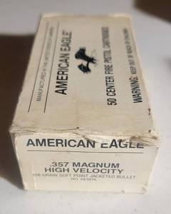 lot 1178 image: American Eagle .357 Magnum High Velocity 158 Grain Soft Point Jacketed Bullets - Box of 42 - No. AE357A