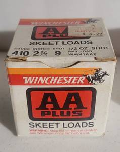 lot 1191 image: Winchester Western AA Skeet Loads 410 Gauge 25 Shells