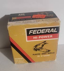 lot 1198 image: Federal Hi-Power 12 Gauge Shot Shells - Box of 25