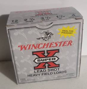 lot 1199 image: Winchester Super-X 12 Gauge Lead Shot Heavy Field Loads - Box of 25