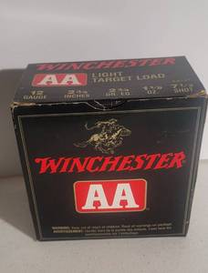 lot 1215 image: Winchester AA Target Load 12 Gauge Shotgun Shells - Box of 25