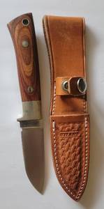 lot 1211 image: Vintage Sharp 440 Knife and Leather Sheath