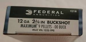 lot 2018 image: Federal Power-Shok 12 Gauge 2.75 Buckshot Shotshells- Box of 5 - Item# F127 00