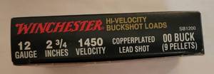 lot 2026 image: Winchester Double X High Velocity Buck Shot 12 Gauge 2.75 - Box of 5
