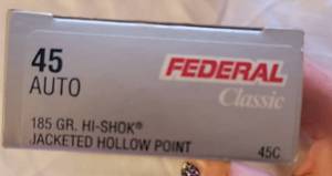 lot 2036 image: Federal .45 ACP Jacketed Hollow Point 185 Grain - 36 Rounds