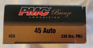 lot 2038 image: PMC Bronze Ammo Full Metal Jacket .45 Automatic 230 Grain - 50 Rounds