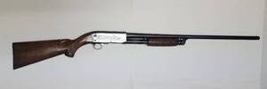 lot 1011 image: Ithaca Model 37 Featherlight 12 Guage Pump Action Shotgun
