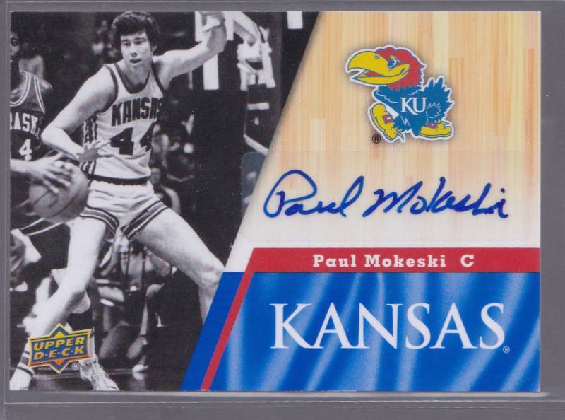 lot 1036 image: Autogaphed 2013 Upper Deck Paul Mokeski University of Kansas Jayhawks 100% Authentic