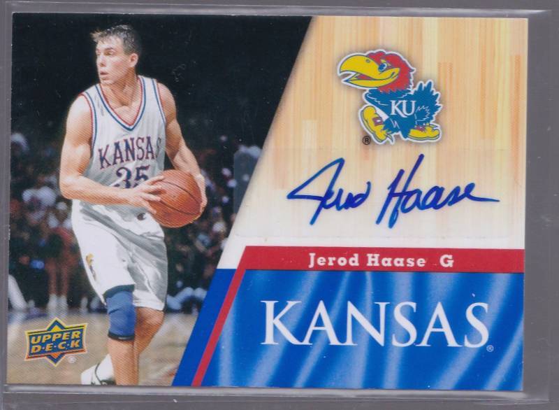 lot 1038 image: Autogaphed 2013 Upper Deck Jerod Haase University of Kansas Jayhawks 100% Authentic