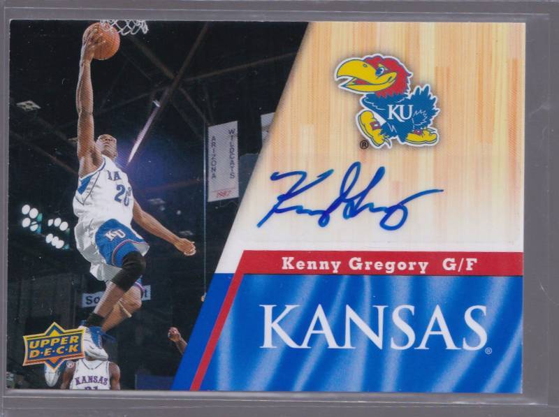 lot 1042 image: Autogaphed 2013 Upper Deck Kenny Gregory University of Kansas Jayhawks 100% Authentic