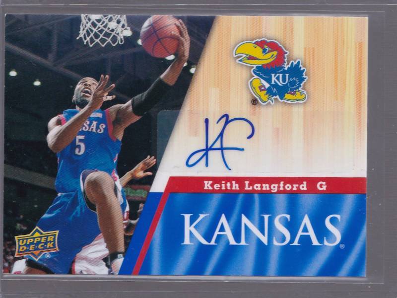 lot 1043 image: Autogaphed 2013 Upper Deck Keith Langford University of Kansas Jayhawks 100% Authentic