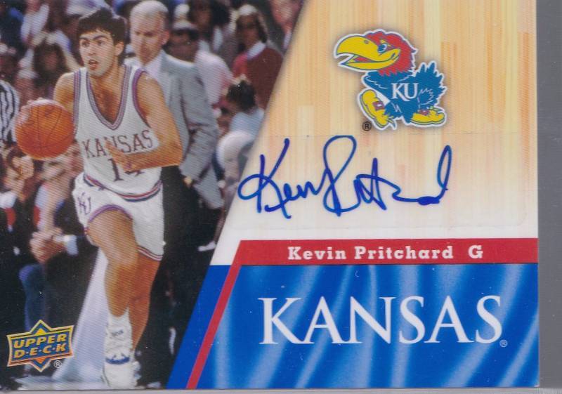 lot 1039 image: Autogaphed 2013 Upper Deck Kevin Pritchard University of Kansas Jayhawks 100% Authentic