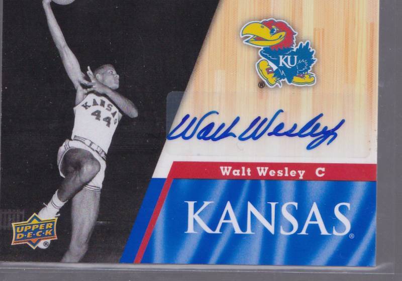 lot 1048 image: Autogaphed 2013 Upper Deck Walt Wesley University of Kansas Jayhawks 100% Authentic