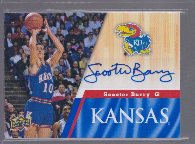 lot 1047 image: Autogaphed 2013 Upper Deck Scooter Barry University of Kansas Jayhawks 100% Authentic