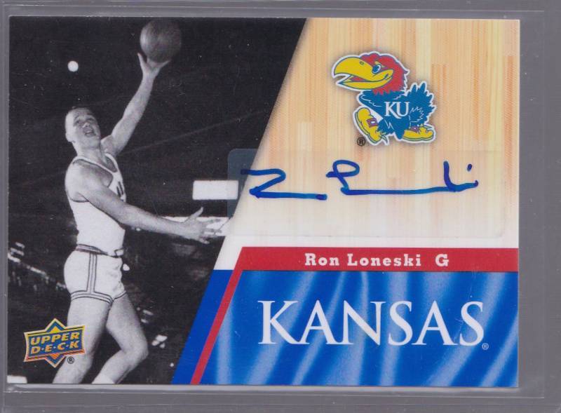 lot 1052 image: Autogaphed 2013 Upper Deck Ron Loneski University of Kansas Jayhawks 100% Authentic