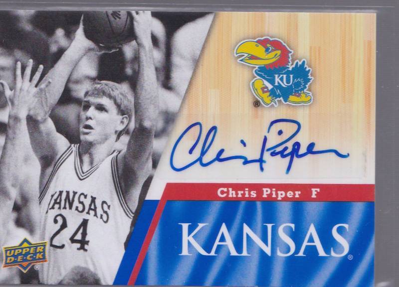 lot 1051 image: Autogaphed 2013 Upper Deck Chris Piper University of Kansas Jayhawks 100% Authentic
