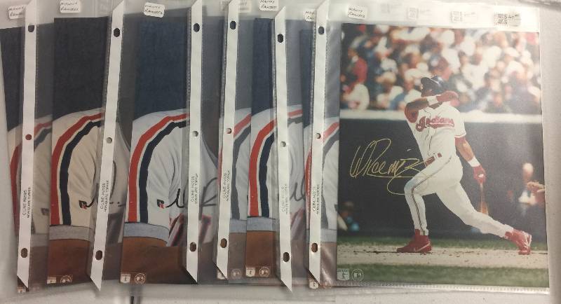 lot 1094 image: Lot of 7 Manny Ramirez Signed 8x10 Photographs  Bonus Autograph Cleveland Indians