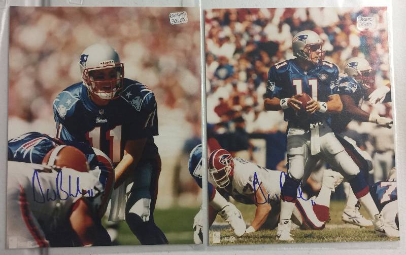 lot 1096 image: Lot of 2 Drew Bledsoe Signed 8x10 Photographs New England Patriots
