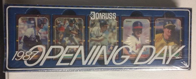 lot 1100 image: Random Factory Sealed Baseball Card lot with Set 1987 Donruss Opening Day, 8x10 Zenith Jumbo, & Ken Burns Set