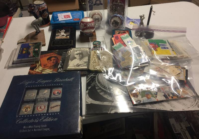 lot 1107 image: Baseball Misc Lot of Collectibles Cards Vintage Royals Ticket Stubs Commemorative Balls & Much More