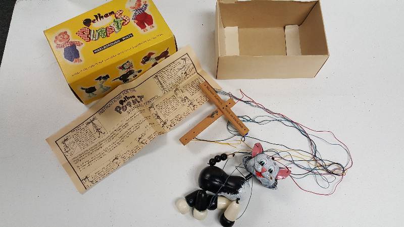 lot 1089VVV image: 1950s Marionette Pelham Puppet Cat Marlborough Wilts Vintage Germany
