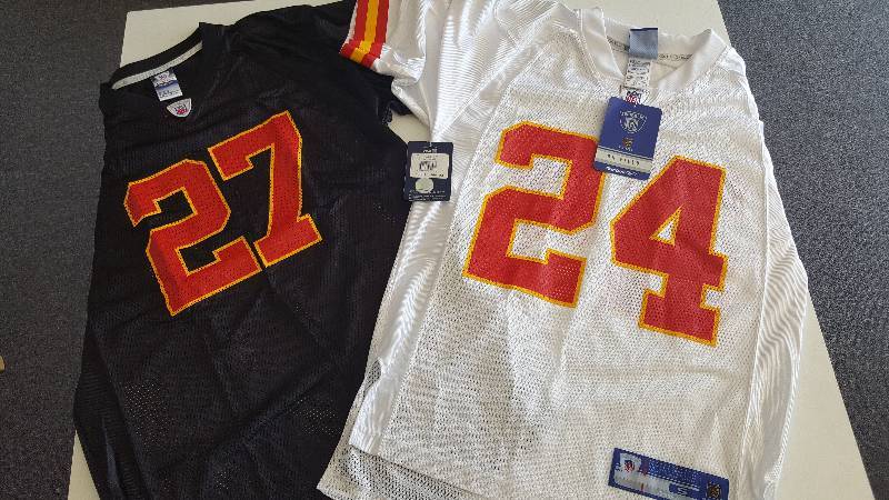 lot 1089R image: Kansas City Chiefs Screen Jersey Lot Ty Law & Larry Johnson New with Tags