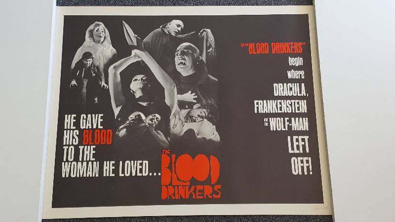 lot 1089I image: Original 1966 Horror Movie Poster The Blood Drinkers Large Vintage Size 22x28