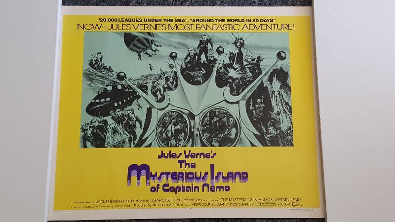 lot 1089III image: Original 1974 Movie Poster Mysterious Island of Captain Nemo Large Vintage Size 22x28