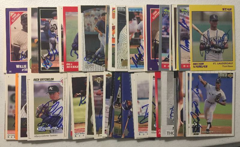 lot 1127 image: Huge Lot of Over 50 New York Yankees Signed Major League & Minor League Baseball Cards