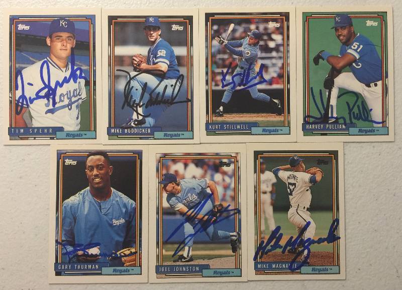 lot 1130 image: Lot 13 Signed Kansas City Royals Baseball Cards Tim Sphere Mike Magnante