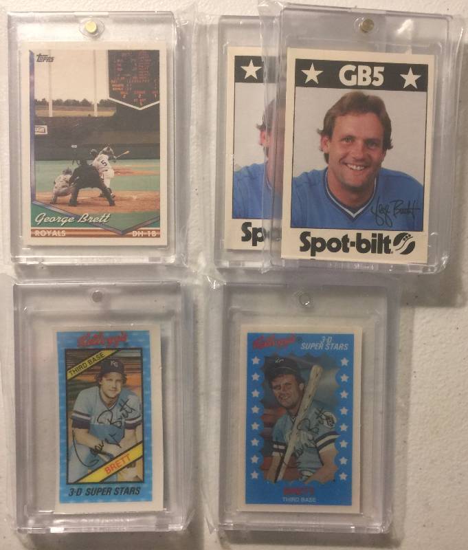 lot 1069 image: Lot of 5 George Brett Baseball Cards Kellogs Pre-Production Topps & GB5 Spot-Bilt