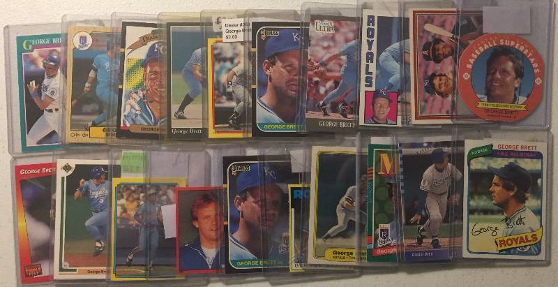 lot 1071 image: Lot of 20 Different George Brett Baseball Cards Topps Donruss Fleer 1980-93