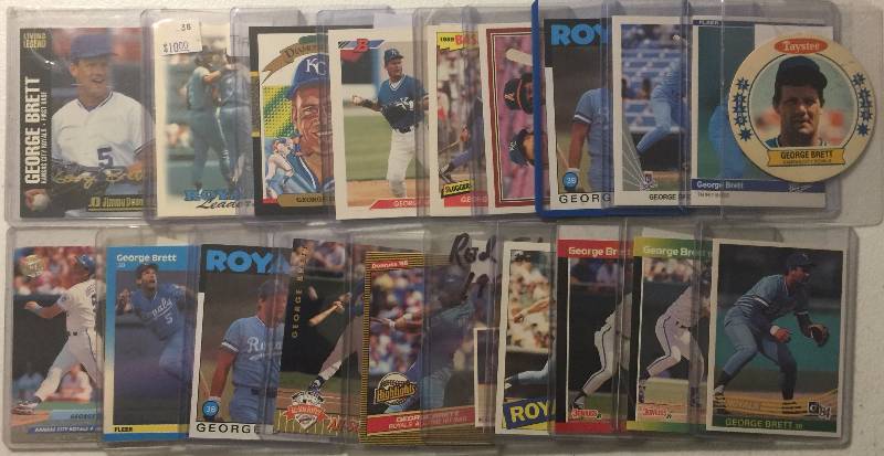 lot 1073 image: Lot of 21 Different George Brett Baseball Cards Topps Donruss Fleer 1984-93
