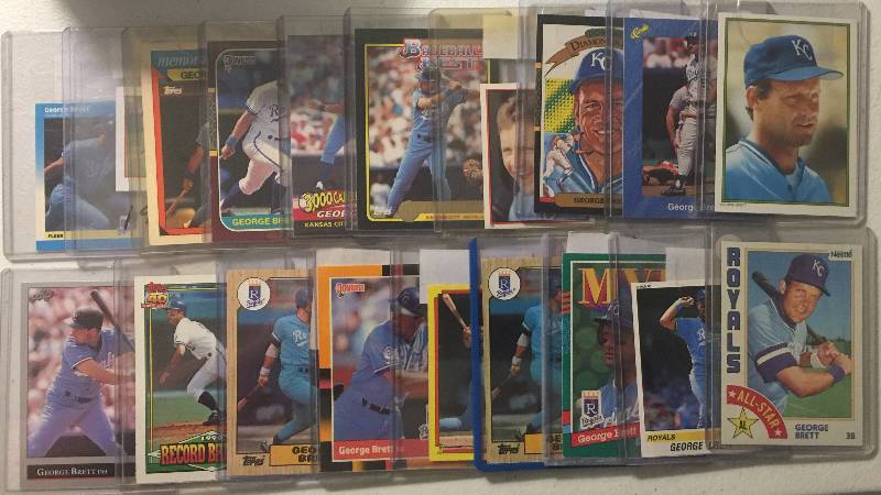 lot 1074 image: Lot of 20 Different George Brett Baseball Cards Topps Donruss Fleer 1984-93