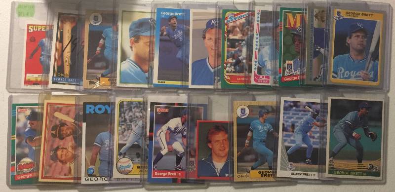lot 1075 image: Lot of 20 Different George Brett Baseball Cards Topps Donruss Fleer 1984-93