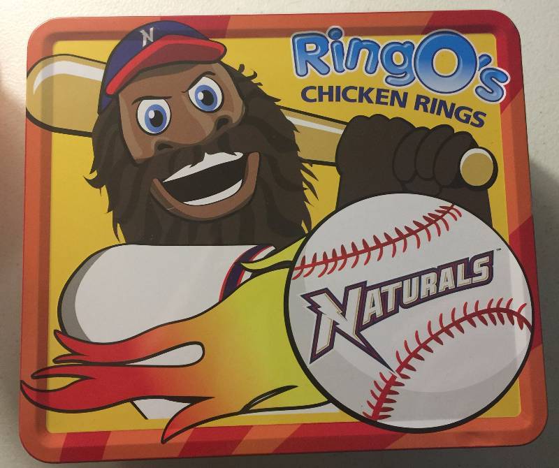 lot 1084 image: Three Northwest Arkansas Naturals Kansas City Royals Minor League Stadium Giveaway RingOs Lunchbox New