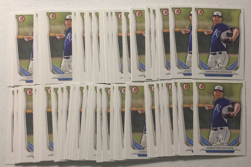 lot 1086 image: Investment Lot of 75 2014 Christian Binford Bowman Rookie Cards Kansas City Royals