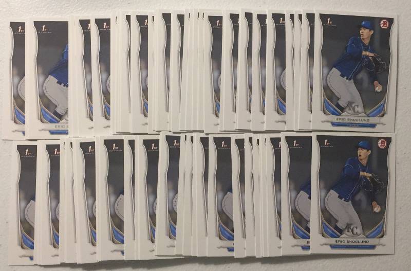 lot 1088 image: Investment Lot of 75 2014 Eric Skoglund Bowman Rookie Cards Kansas City Royals Prospect