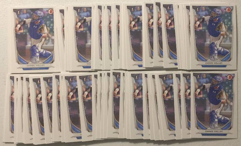 lot 1088D image: Investment Lot of 75 2014 Bowman Chase Vallot Bowman Rookie Cards Kansas City Royals Prospect