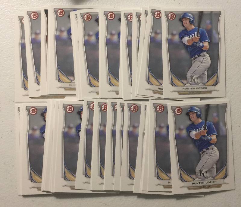 lot 1088B image: Investment Lot of 75 2014 Bowman Hunter Dozier Bowman Rookie Cards Kansas City Royals 1st Round Pick