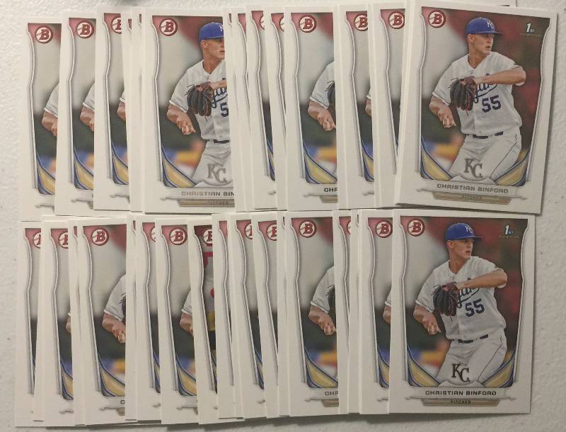lot 1088A image: Investment Lot of 75 2014 Foster Griffin Bowman Rookie Cards Kansas City Royals 1st Round Pick