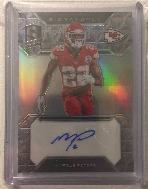lot 1032A image: 2016 Spectra Football Marcus Peters Kansas City Chiefs Autograph Only 49 Made