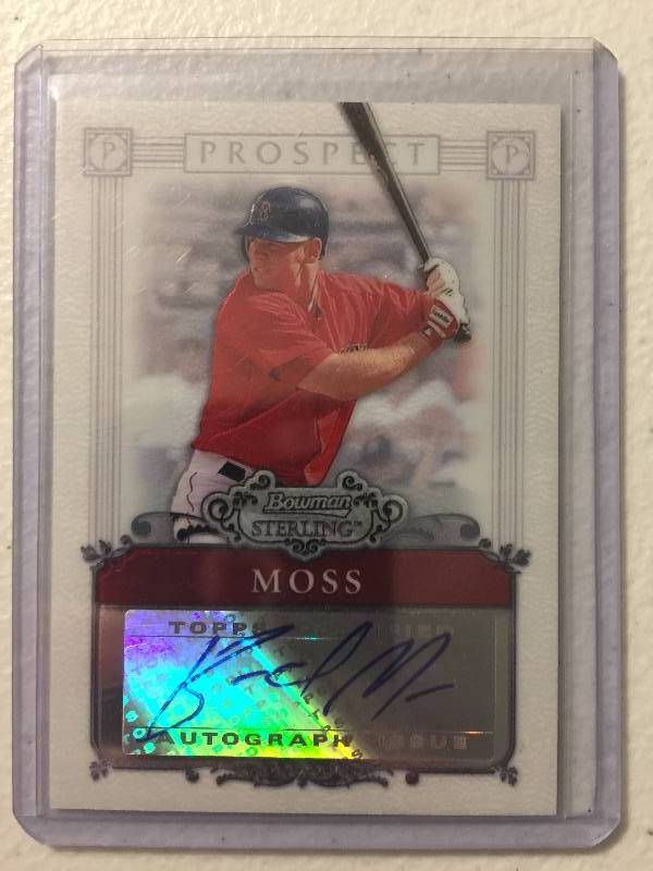 lot 1157 image: Newest Kansas City Royals DhOF Brandon Moss 2006 Bowman Sterling Rookie Autograph