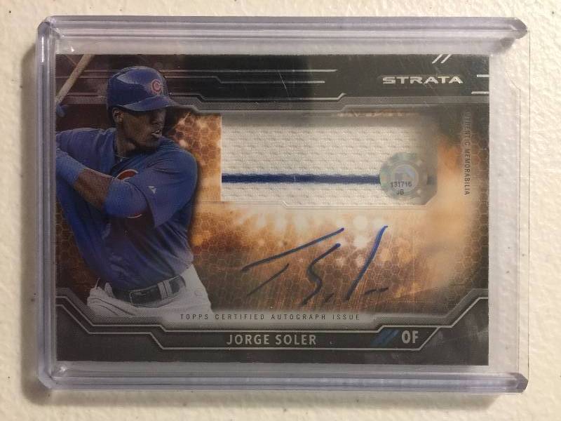 lot 1160 image: 2015 Topps Strata Jorge Soler Autograph Jersey wMLB Authentication New Kansas City Royal