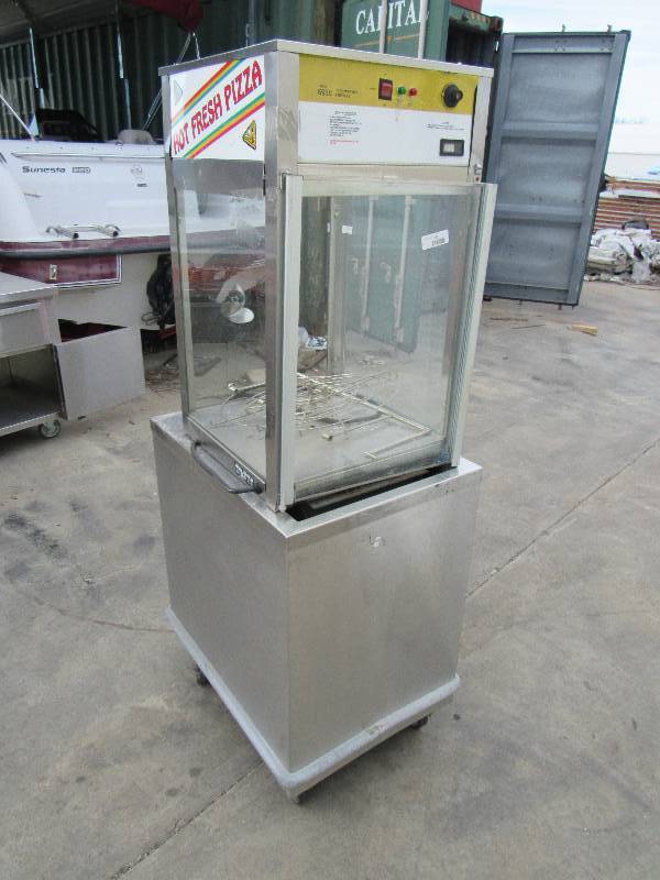lot 1102 image: Hot Fresh Pizza Display With Cart On Casters