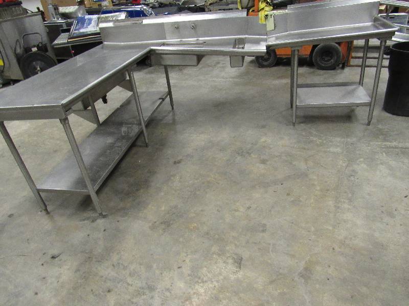 lot 1151 image: Full Stainless Clean And Dirty Side Dish Station Tables