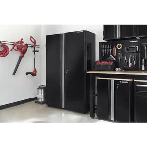 lot 10 image: Husky Ready-to-Assemble 24-Gauge Steel Freestanding Garage Cabinet in Black (48 in. W x 72 in. H x 18 in. D)