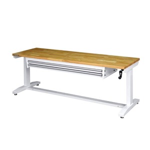 lot 66245 image: Husky 72 in. 2-Drawers Adjustable Height Work Table in White Retail $ 378.00